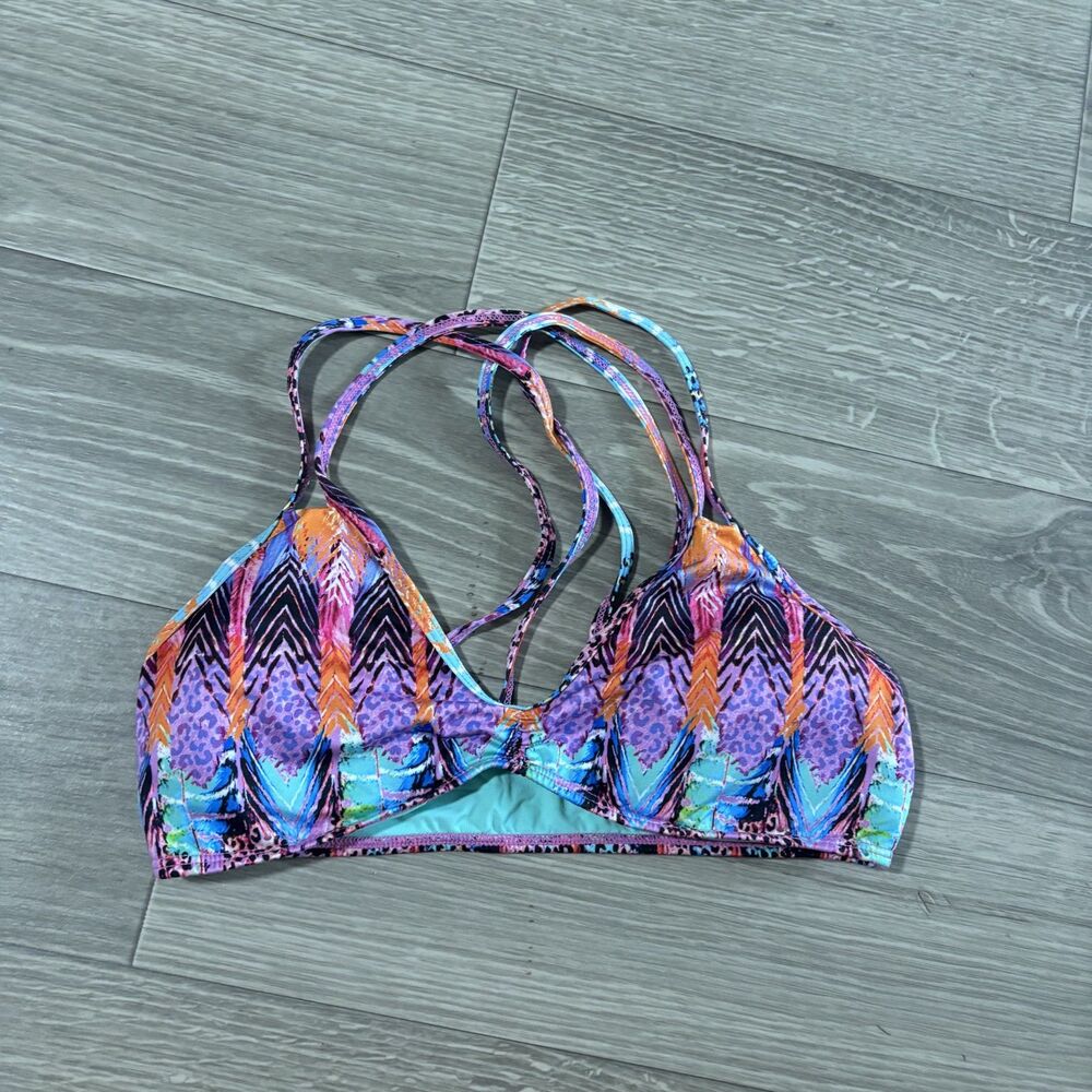 PilyQ Small Colorful Tribal Print Bikini Swim Top
